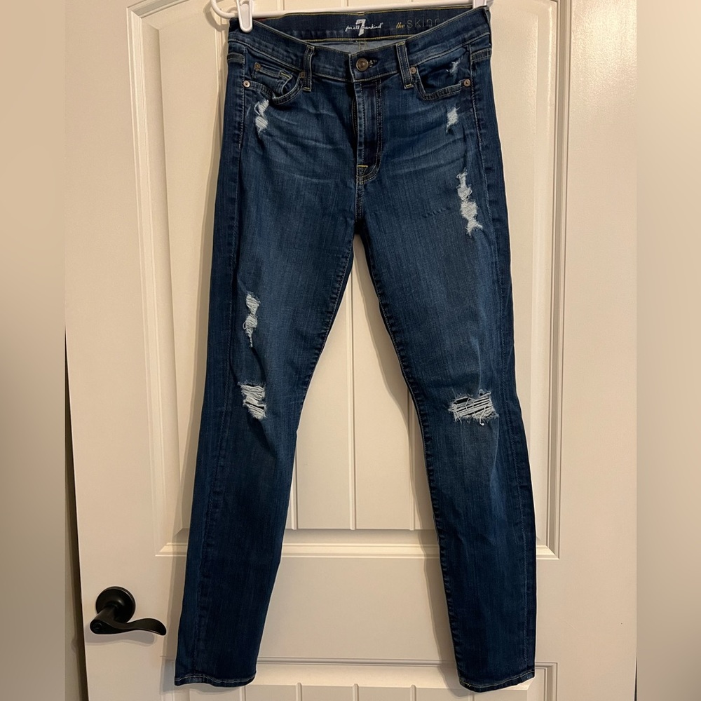 7 for All Mankind “The Skinny” size 30 distressed jeans